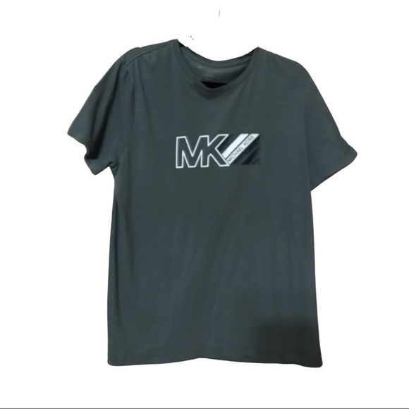 Authentic Michael Kors Grey MK Short Sleeve Unisex Tee Shirt Size Medium - Picture 3 of 4